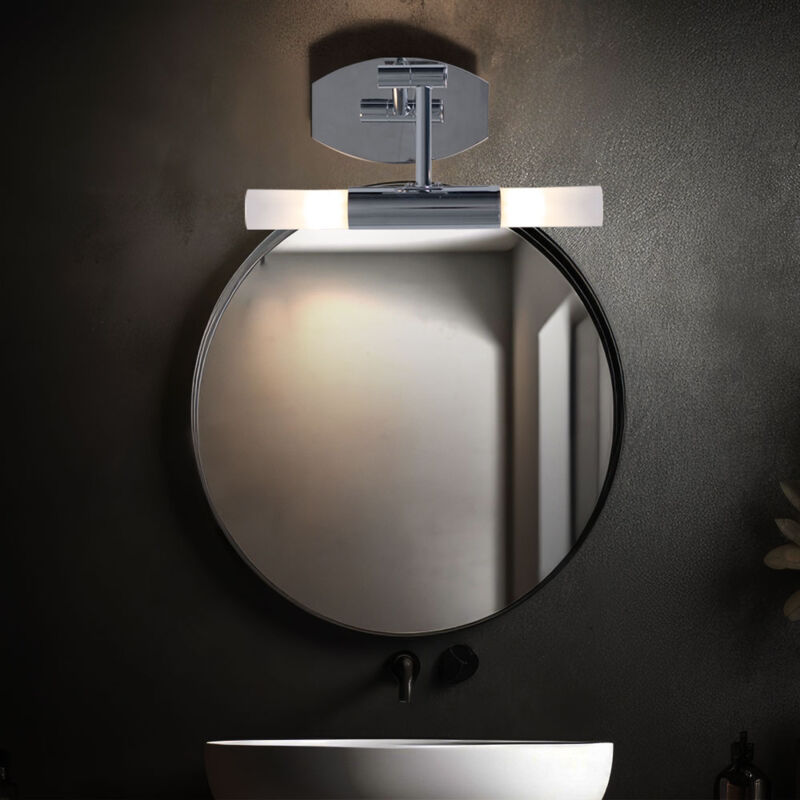 foto del prodotto lampada da parete a led lampada da parete in vetro cromato lampada da parete mobile per camera da letto per interni, luce orientabile, 2x led 2,5w