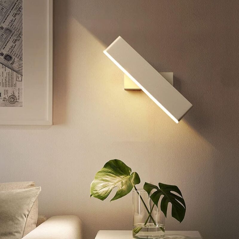 foto del prodotto lampada da parete a led, lampada da parete moderna e semplice, illuminazione interna girevole a 360 , led in alluminio acrilico, luci di lettura per