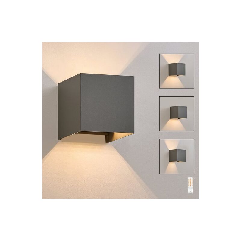foto del prodotto lampada da parete a led lampada da parete per interni esterni lampada per esterni bianco caldo ip65 antracite lampada da parete per esterni g9 luce