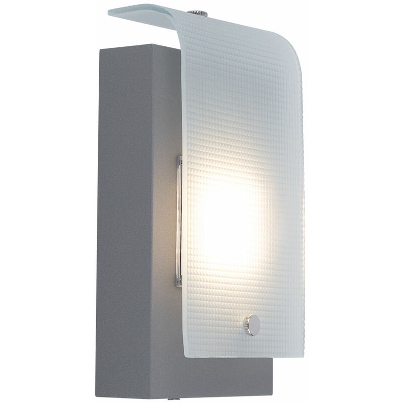 foto del prodotto lampada da parete a led per esterni 3,7 watt metallo argento vetro balcone patio eglo 78136