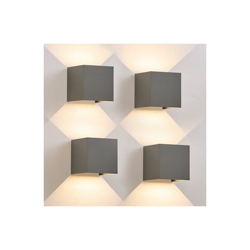 foto del prodotto lampada da parete a led per esterni grigio 4 pezzi su gi luce esterna 5w faretto da parete interna ip65 impermeabile corridoio lampada per scale