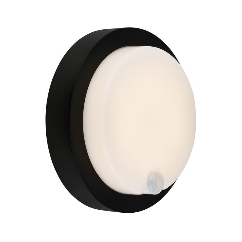 foto del prodotto lampada da parete a led per esterni, sensore, nera, led 4w