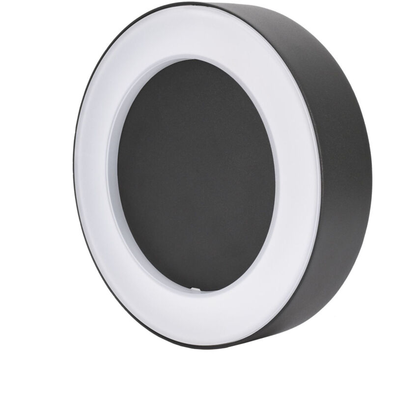 foto del prodotto lampada da parete a led per esterno valit 10w 850lm 4000k ip65 rotonda 200mm grafite
