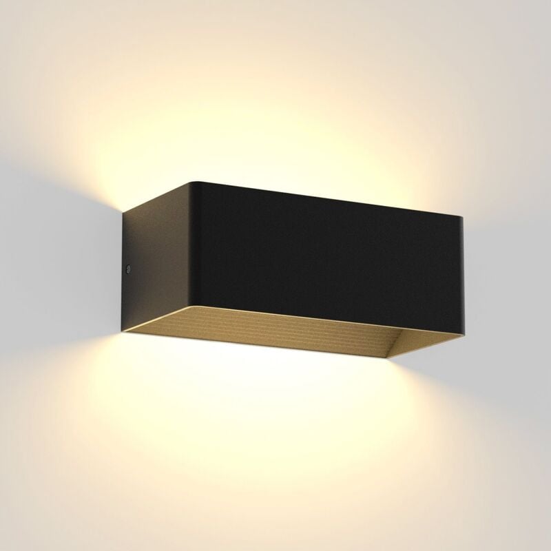 foto del prodotto lampada da parete a led per interni, illuminazione da parete nera 5w, faretto da parete up down, lampada da parete per scale, fascio orientabile