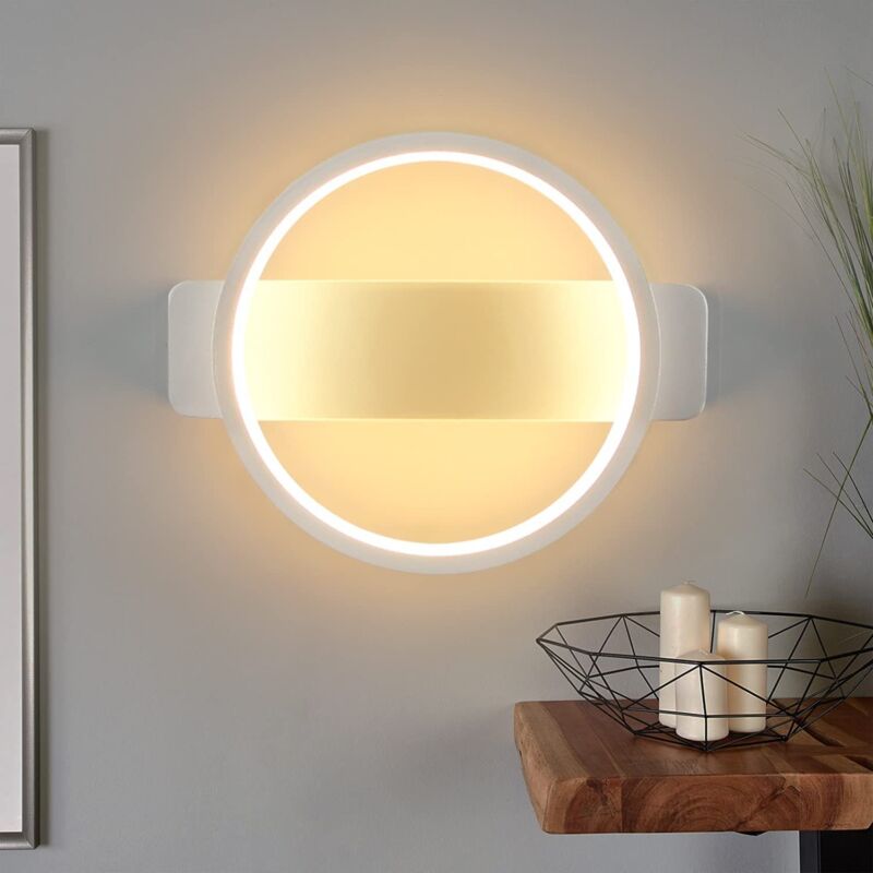 foto del prodotto lampada da parete a led per interni lampada da parete bianca di design moderno 7w bianco caldo 3000k per il soggiorno, la camera da letto, la