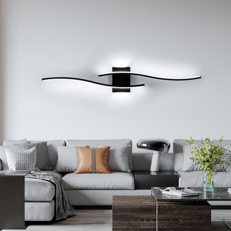foto del prodotto lampada da parete a led per interni, lampada da parete moderna dalle linee semplici 27w 3000lm, luce bianca fredda 6500k, lampada da parete per