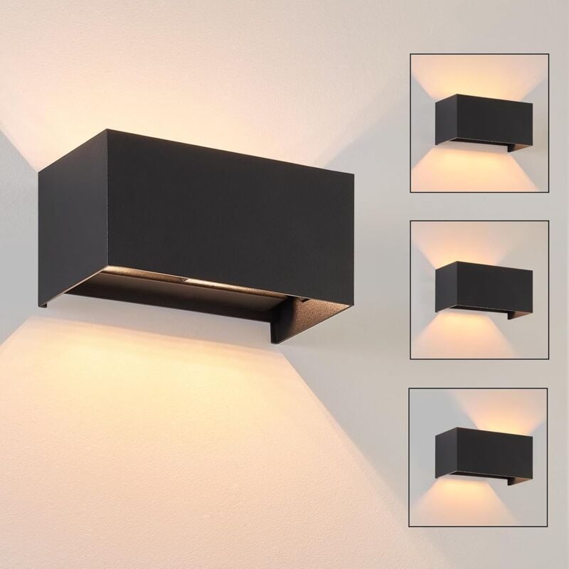foto del prodotto lampada da parete a led per interni lampada da parete nera impermeabile ip65 per uso interno ed esterno, luce bianca calda regolabile g9, faretto