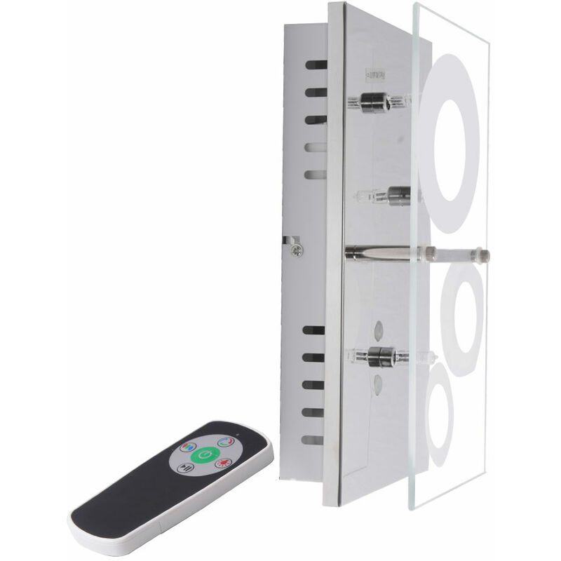 foto del prodotto lampada da parete a led rgb illuminazione soggiorno luce in vetro telecomando corridoio brilliant g94127 15