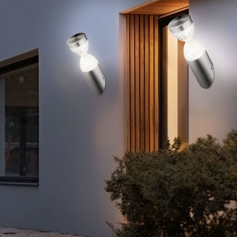 foto del prodotto lampada da parete a led torcia argento lampada da facciata lampada da porta d ingresso lampada da giardino, 11w 750lm bianco caldo, pxa 7,6 x 26,5
