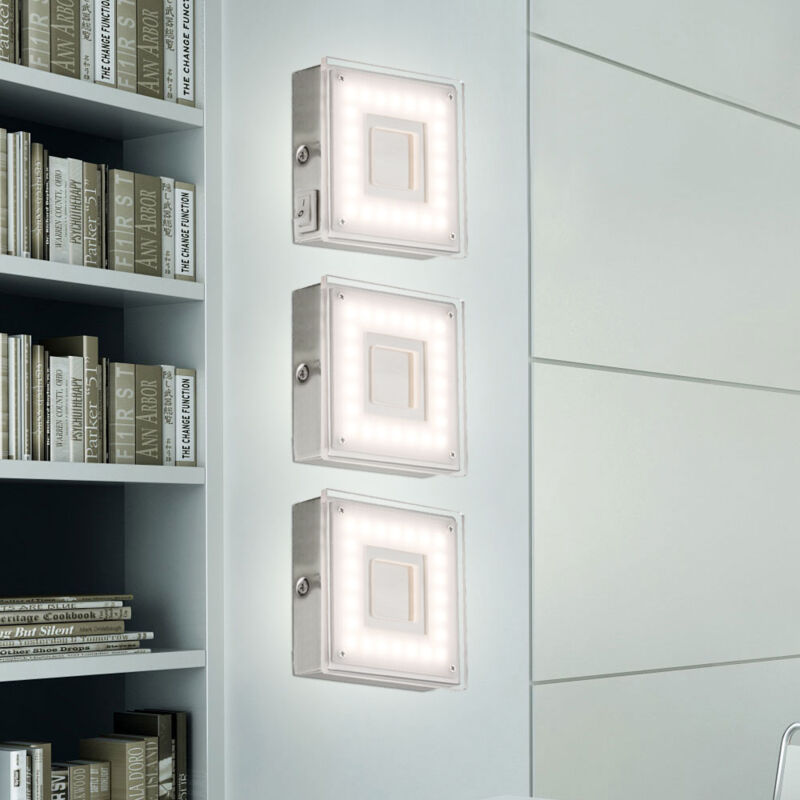 foto del prodotto lampada da parete a plafone per interni faretto a plafone a led piatto quadrato cucina led sottopensile, con interruttore, 1x 5 watt 360 lumen bianco