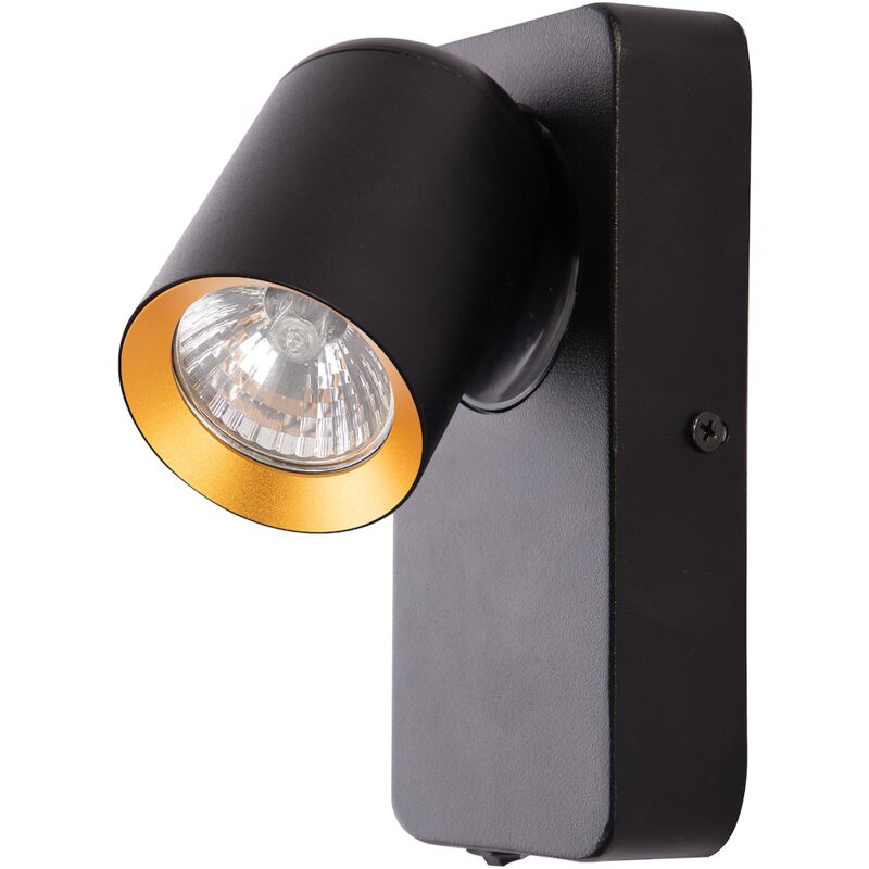 foto del prodotto lampada da parete andy 1xgu10 nero oro