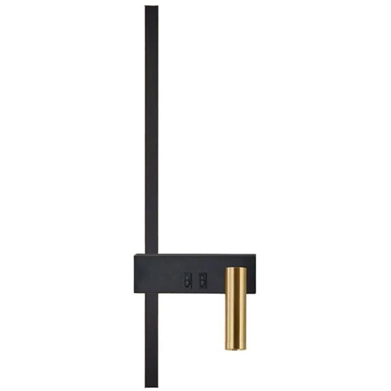 foto del prodotto lampada da parete app1439 w right black gold