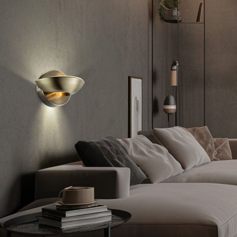 foto del prodotto lampada da parete applique da parete luce corridoio lampada soggiorno faretto da parete luce camera da letto, up down vetro metallo ottone, led 3w