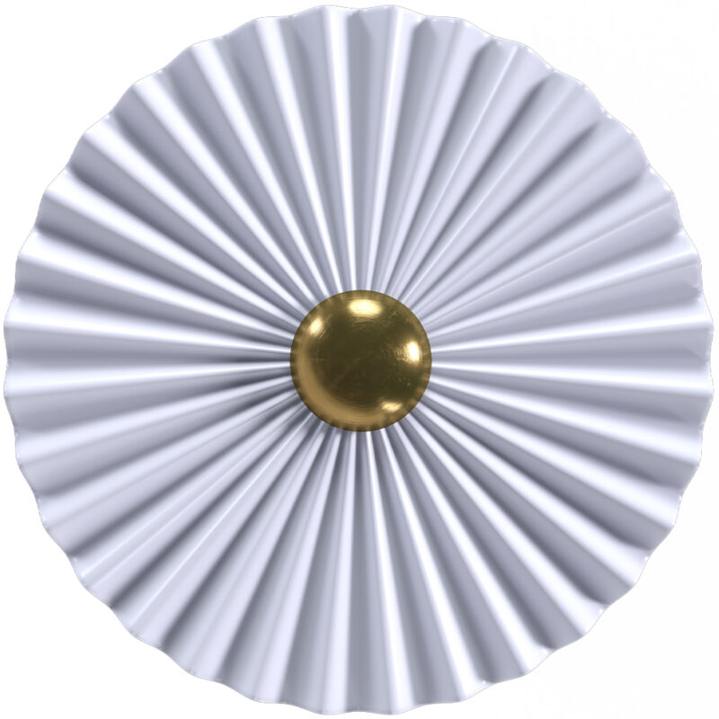 foto del prodotto lampada da parete applique fiore in metallo bianco e dorato 30cm bianco