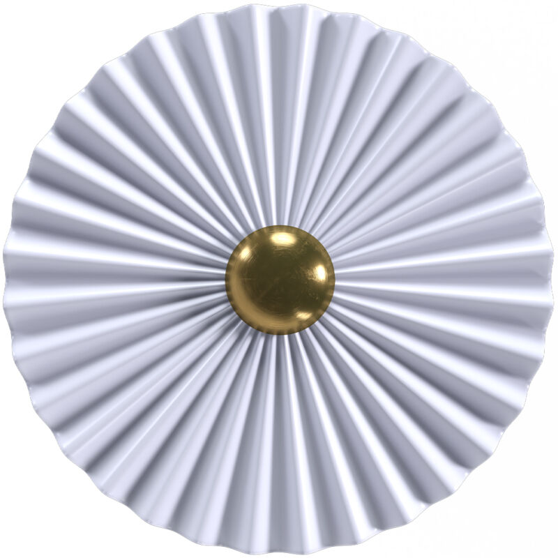 foto del prodotto lampada da parete applique fiore in metallo bianco e dorato 45cm bianco