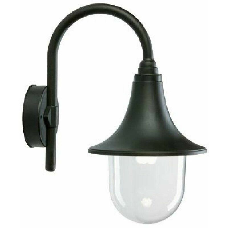 foto del prodotto lampada da parete applique in basso con braccio illuminazione esterno nero sovil