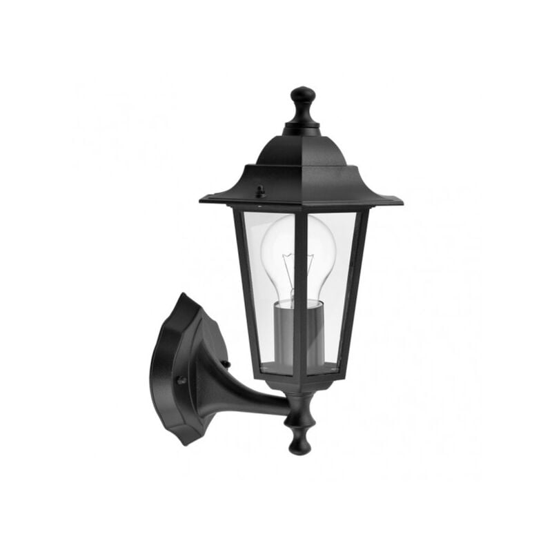 foto del prodotto lampada da parete auriga in alluminio per esterni 1xe27 nero ip44 32x22x17 cm