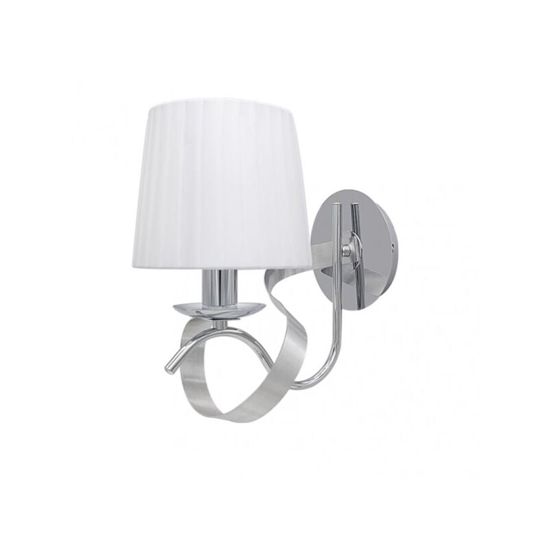 foto del prodotto lampada da parete baeza 1xe14 cromo bianco paralume 34x15x25 cm