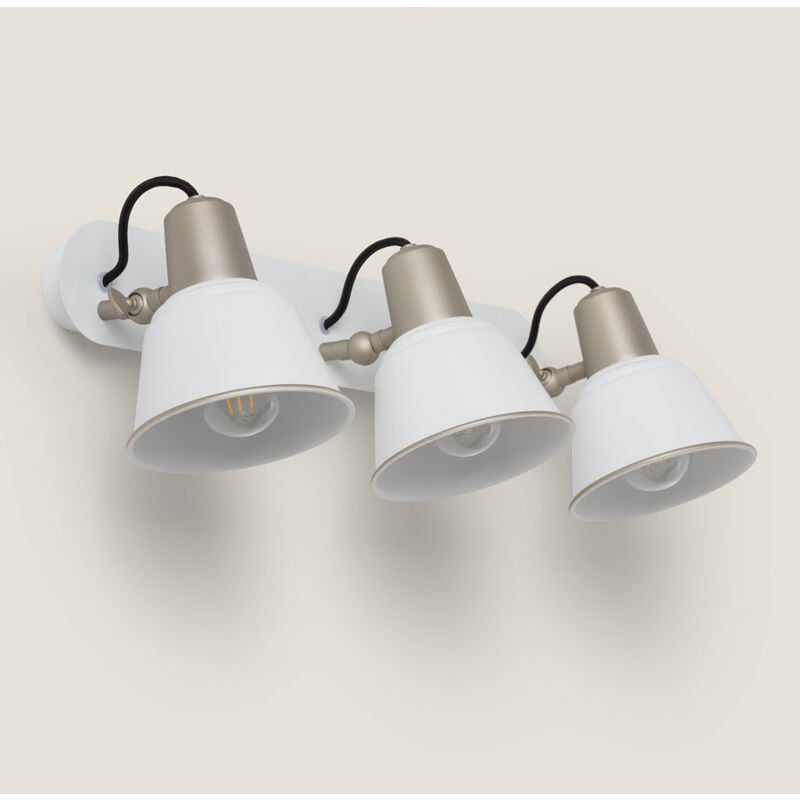 foto del prodotto lampada da parete bagno metallo 3 faretti birzay bianco
