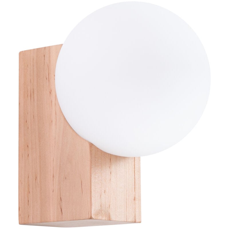 foto del prodotto lampada da parete bulbo legno naturale bianco 12x17x16cm sollux