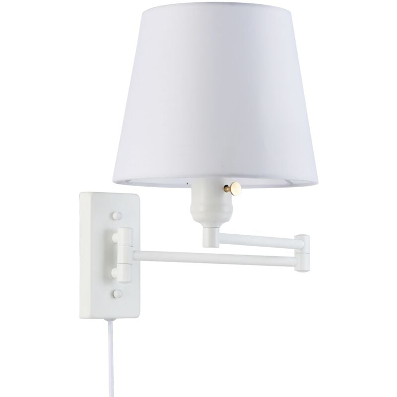 foto del prodotto lampada da parete clark con braccio articolato e spina e27