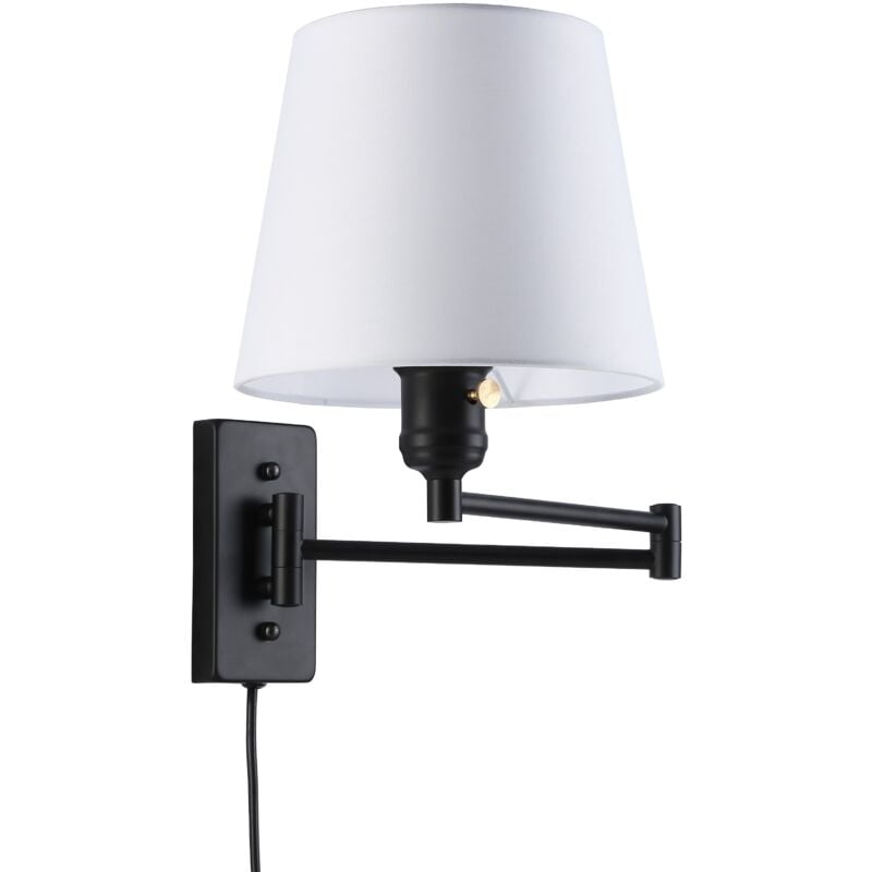 foto del prodotto lampada da parete clark con braccio articolato e spina e27