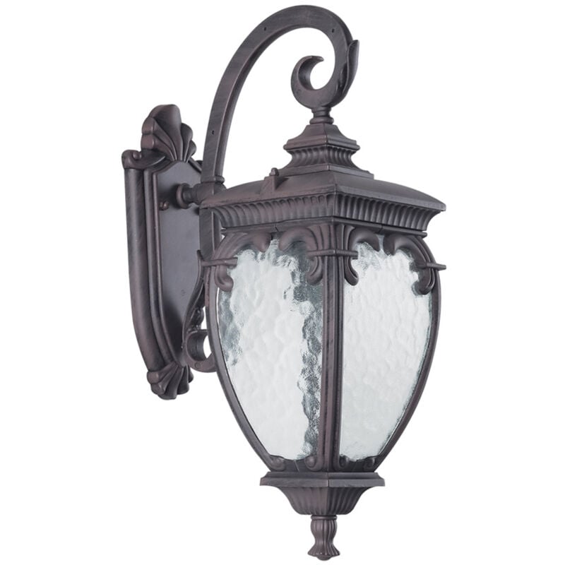 foto del prodotto lampada da parete classica da esterno alluminio bronzo 1 luce e27 60w ip44