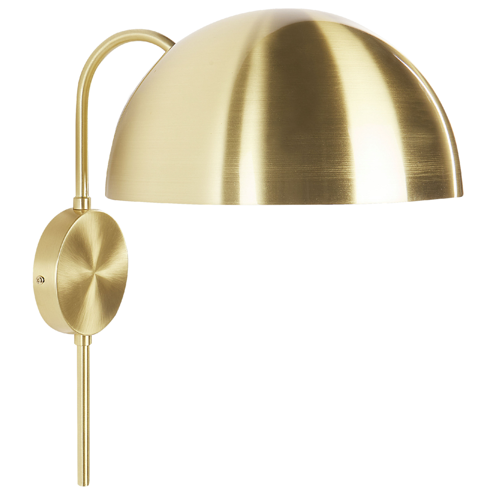 foto del prodotto lampada da parete con paralume in metallo dorato camera da letto soggiorno glamour