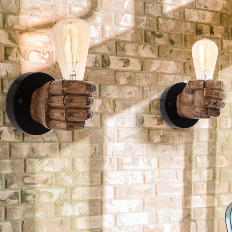 foto del prodotto lampada da parete creativa e27 industriale retrò resina applique da parete barra ristorante caffetteria decorareazione luci mano sinistra + mano destra