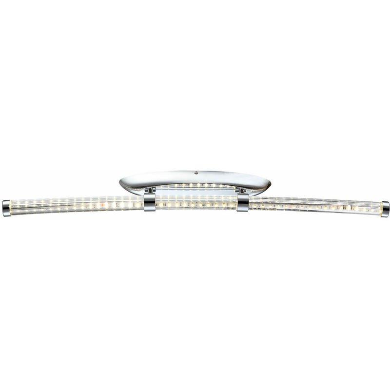 foto del prodotto lampada da parete cromata faretto da parete design moderno soggiorno lampada da parete trasparente, 1x led 16 watt 835 lumen bianco neutro, l 81,4 cm