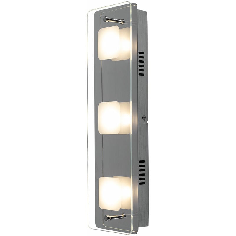 foto del prodotto lampada da parete design a led faretto in vetro da lavoro illuminazione per soggiorno lampada cromata globo 49203 3