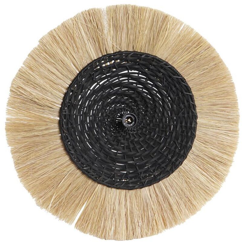 foto del prodotto lampada da parete dkd home decor naturale nero coloniale ferro 220 v 25 w iuta (42 x 9 x 42 cm)