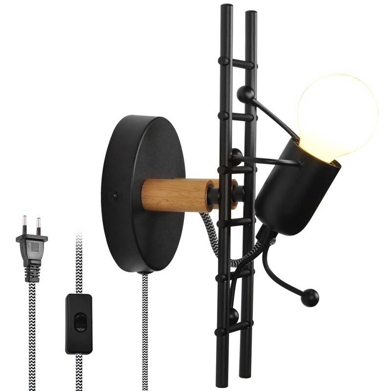 foto del prodotto lampada da parete doll con interruttore e spina e27