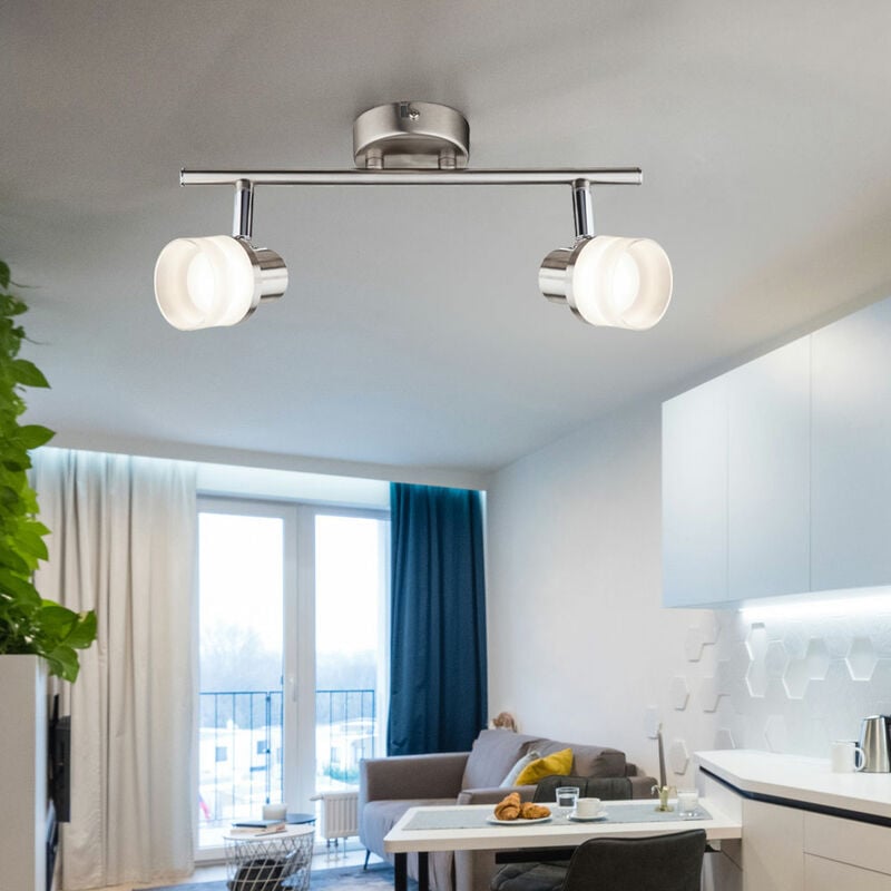 foto del prodotto lampada da parete e soffitto faretto da soffitto 2 fiamme lampada da soffitto due faretti, orientabile, 2x 3,5 watt led 190lm bianco caldo, l 31,5 cm
