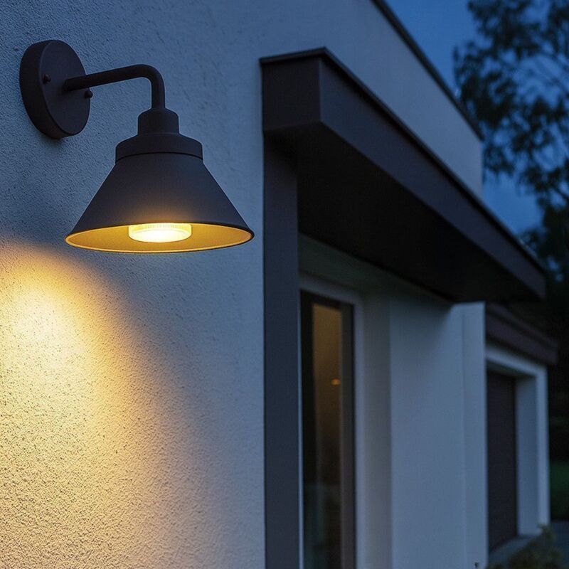 foto del prodotto lampada da parete e27 nara grigio antracite ip44
