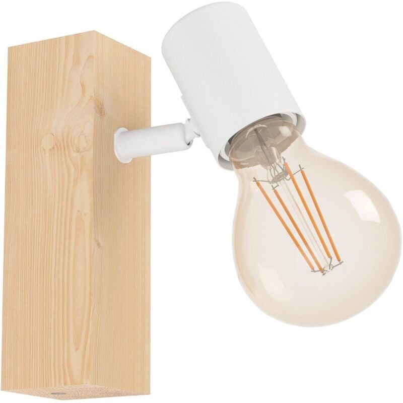 foto del prodotto lampada da parete eglo townshend 3 1xe27 max 10w marrone bianco - 99482