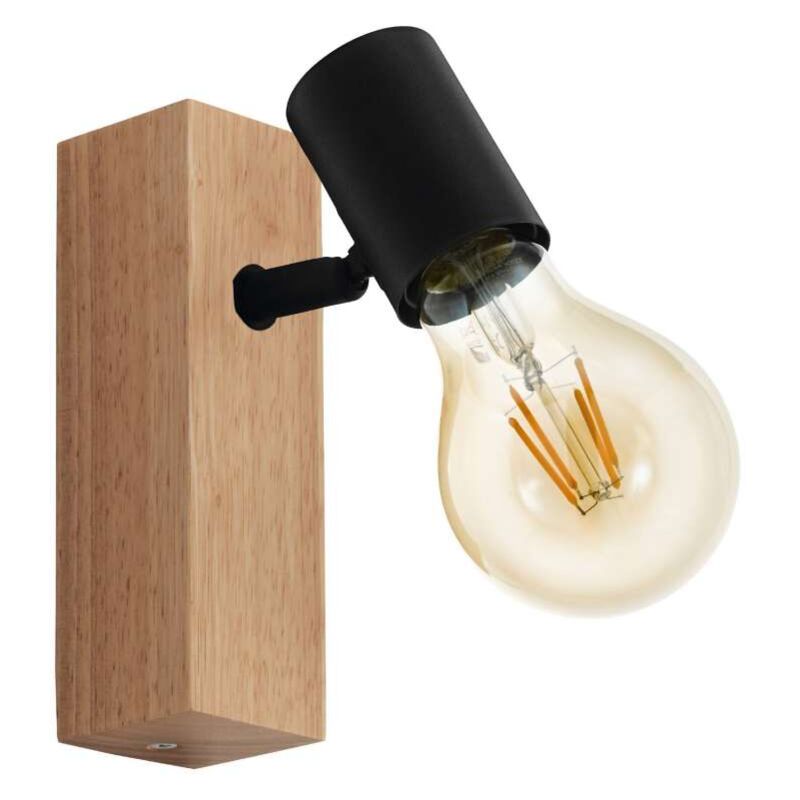 foto del prodotto lampada da parete eglo townshend 3 1xe27 max 10w marrone nero 99477