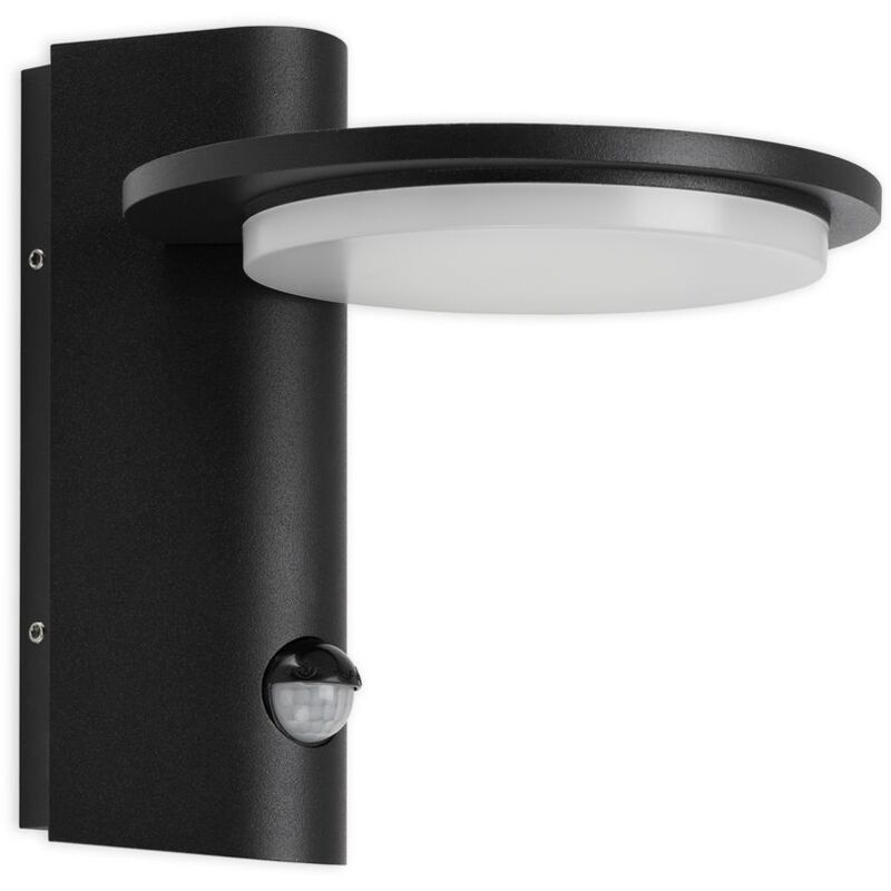 foto del prodotto lampada da parete esterna a led con sensore di movimento ip44 10 w nera metallo telefunken
