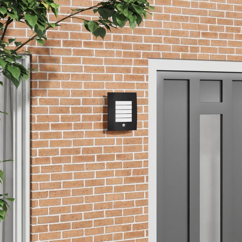 immagine 0 del prodotto lampada da parete esterna con sensore 2 pz in acciaio inox nero ip44 vidaxl