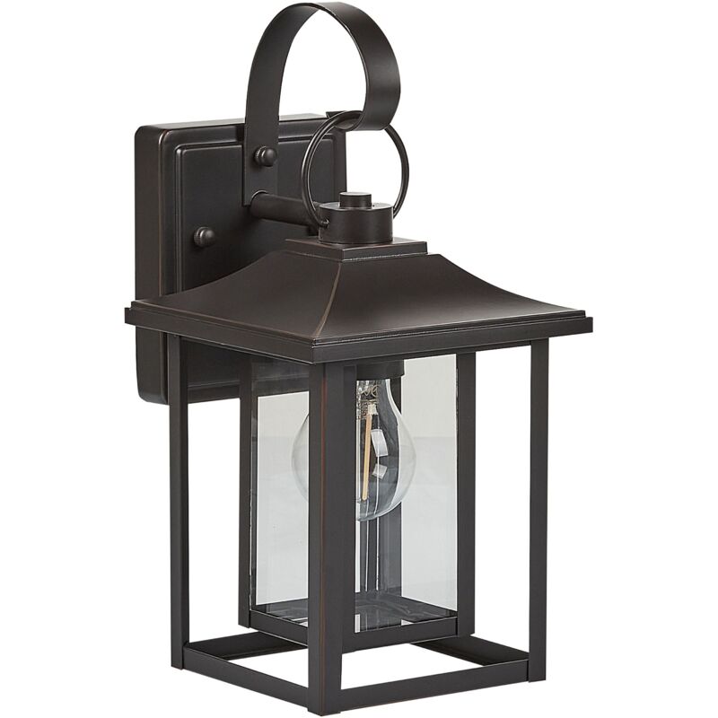 foto del prodotto lampada da parete esterna in metallo nero e vetro 34 cm mandorla