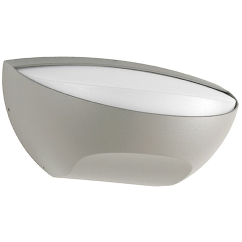 foto del prodotto lampada da parete esterno bull led 13w 4000k protezione ip54 in alluminio silver