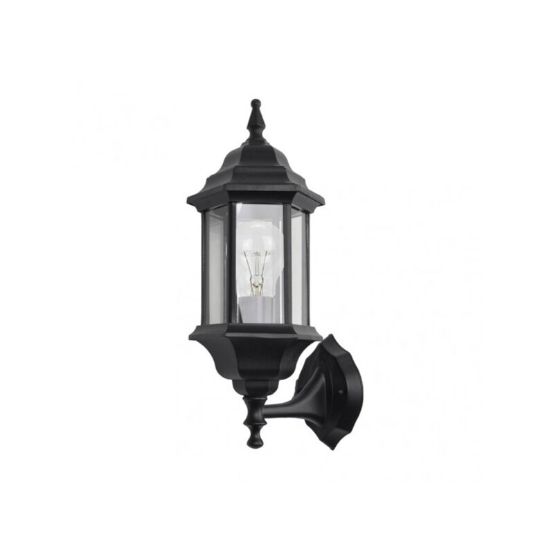 foto del prodotto lampada da parete ext.alluminio pollux peq.1xe27 nero ip44 42x16x20 cm