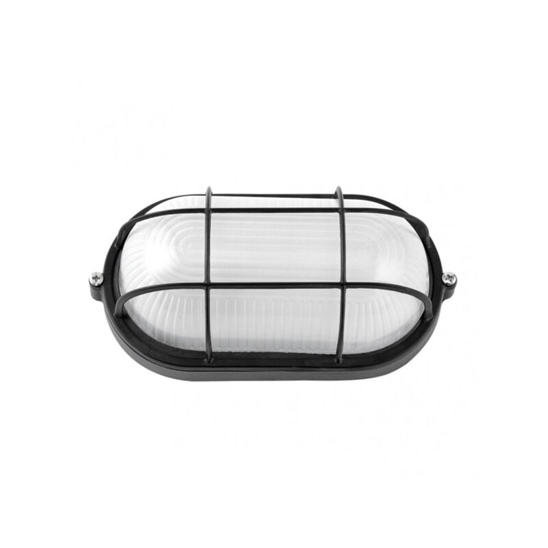 foto del prodotto lampada da parete ext.ovale alluminio apus large 1xe27 nero 11,5x27,5x15,5 cm ip44