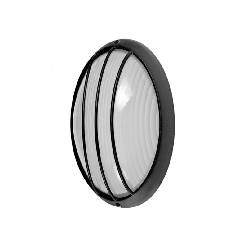 foto del prodotto lampada da parete ext.ovale alluminio aquila grand 1xe27 nero 11x32x20,5 cm ip44