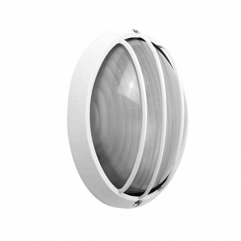 foto del prodotto lampada da parete ext.ovale alluminio aquila small 1xe27 white 10,5x22x14 cm ip44