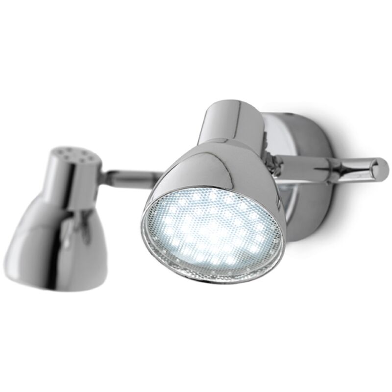 foto del prodotto lampada da parete faretto 32 cm led 3w 3000k diffusori orientabili punto a 2 luci