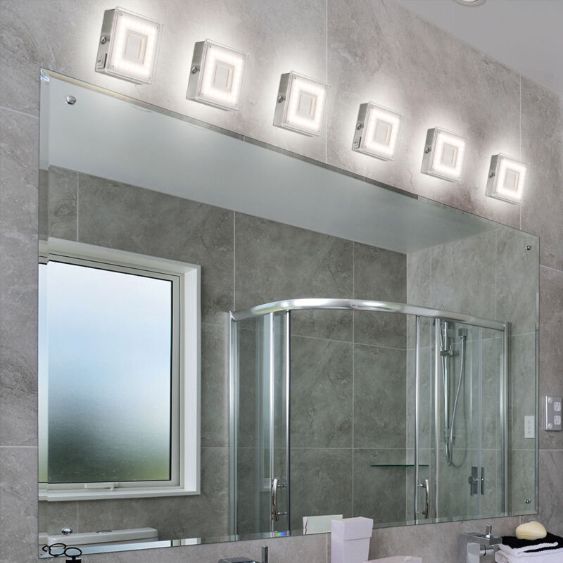 foto del prodotto lampada da parete faretto da incasso per interni lampada led piatta quadrata da cucina per sottopensile, con interruttore, 1x 5 watt 360 lumen bianco