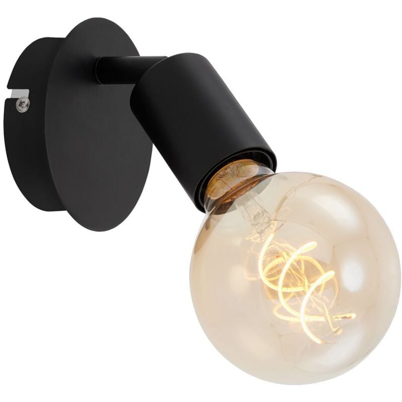 foto del prodotto lampada da parete faretto da parete orientabile retr 1xe27 60w nero metallo briloner