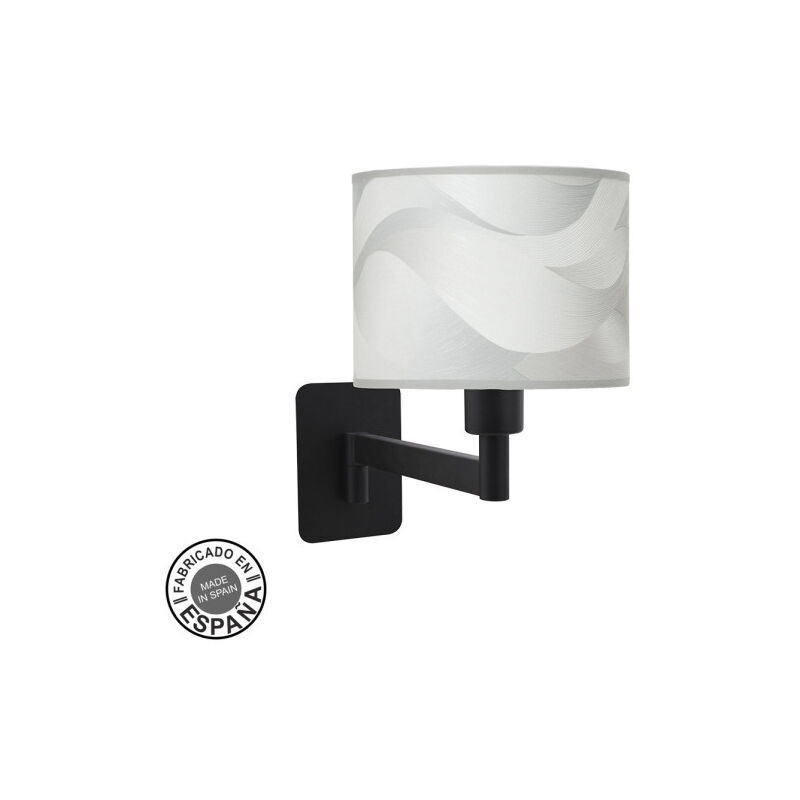 foto del prodotto lampada da parete fashion 1xe14 nero/grigio wave 26x17x28 cm