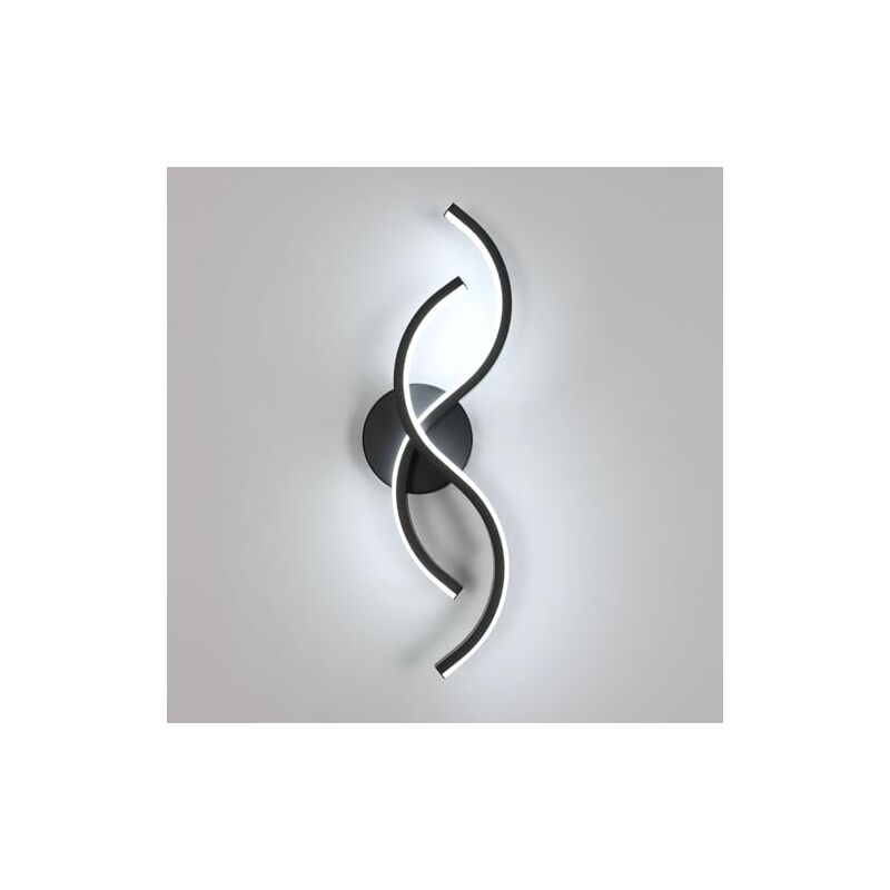 foto del prodotto lampada da parete goeco in alluminio, nera, design esclusivo, 27w, luce calda 3000k, per arredamento moderno